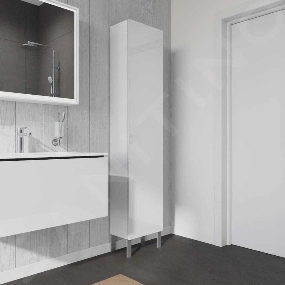 Duravit L-Cube - Hoge Badkamerkast 1760x400x243 Mm, Links, Glanzend Wit LC1170L2222 - Afbeelding 7