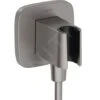 Hansgrohe Fixfit - Muuraansluitbocht Met Handdouchehouder, Geborsteld Zwart Chroom 26887340