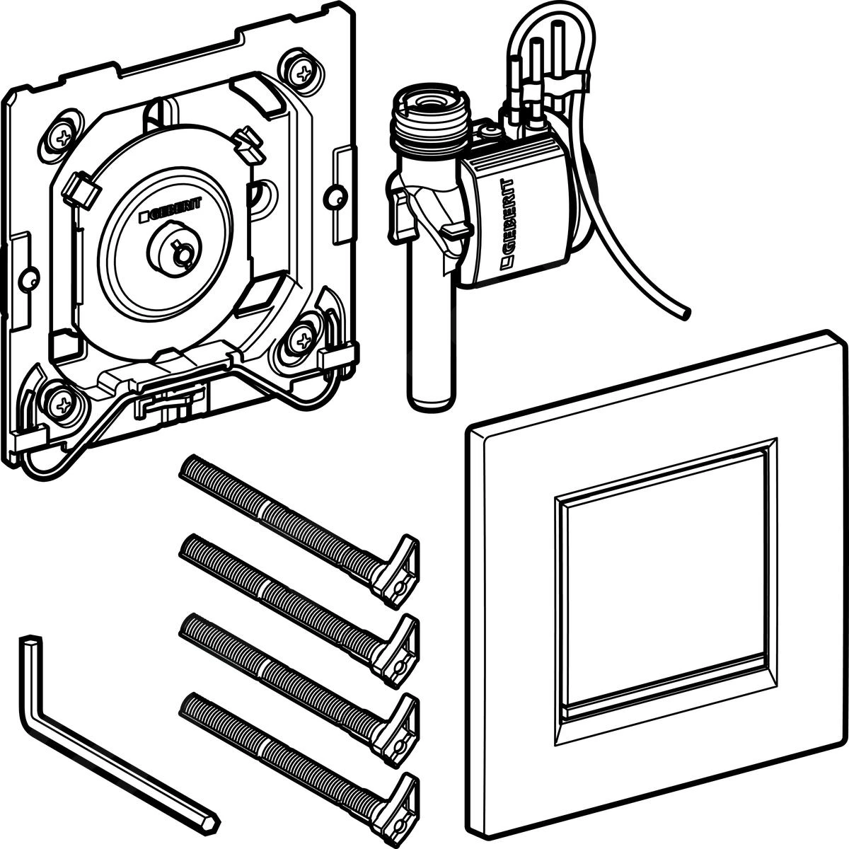 Geberit Spoelsystemen - Urinoirstuursysteem Met Pneumatische Spoelactivering, Bedieningsplaat Type 30, Wit/glanzend Chroom 116.017.KJ.1 - Afbeelding 4
