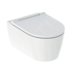 Geberit ONE - Hangend Toilet Met Wc Bril SoftClose, TurboFlush, Mat Wit/ Glanzend Chroom 500.202.JT.1