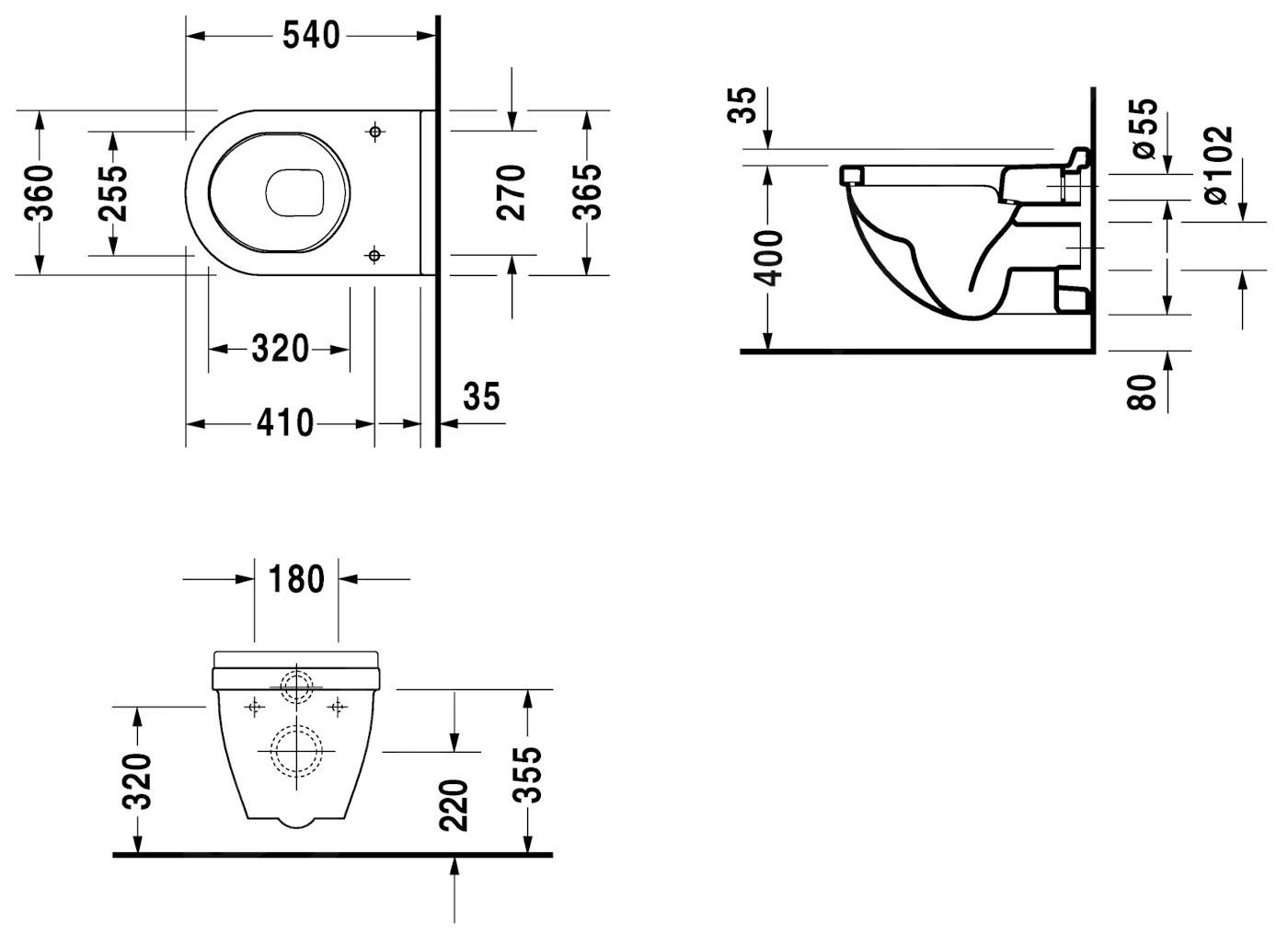 Duravit Starck 3 - Wandcloset, Wit 2200090000 - Afbeelding 2