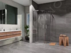 Lansanit LitLUX Brix - Douchecabine 4 Delig 1000x1000 Mm, Glanzend Aluminium/helder Glas HHY11-4