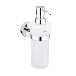 Kielle Aura - Zeepdispenser Met Houder, Mat Glas/chroom 40102020