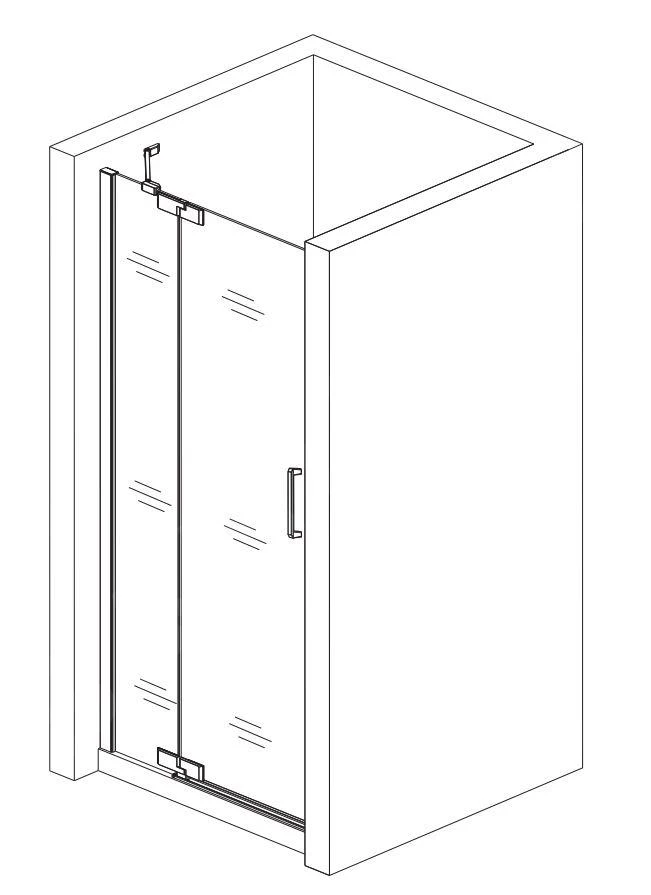 Lansanit LitLUX Brix - Pendel Douchedeur 1400 Mm, Links, Glanzend Aluminium/helder Glas H2Y-14L - Afbeelding 3
