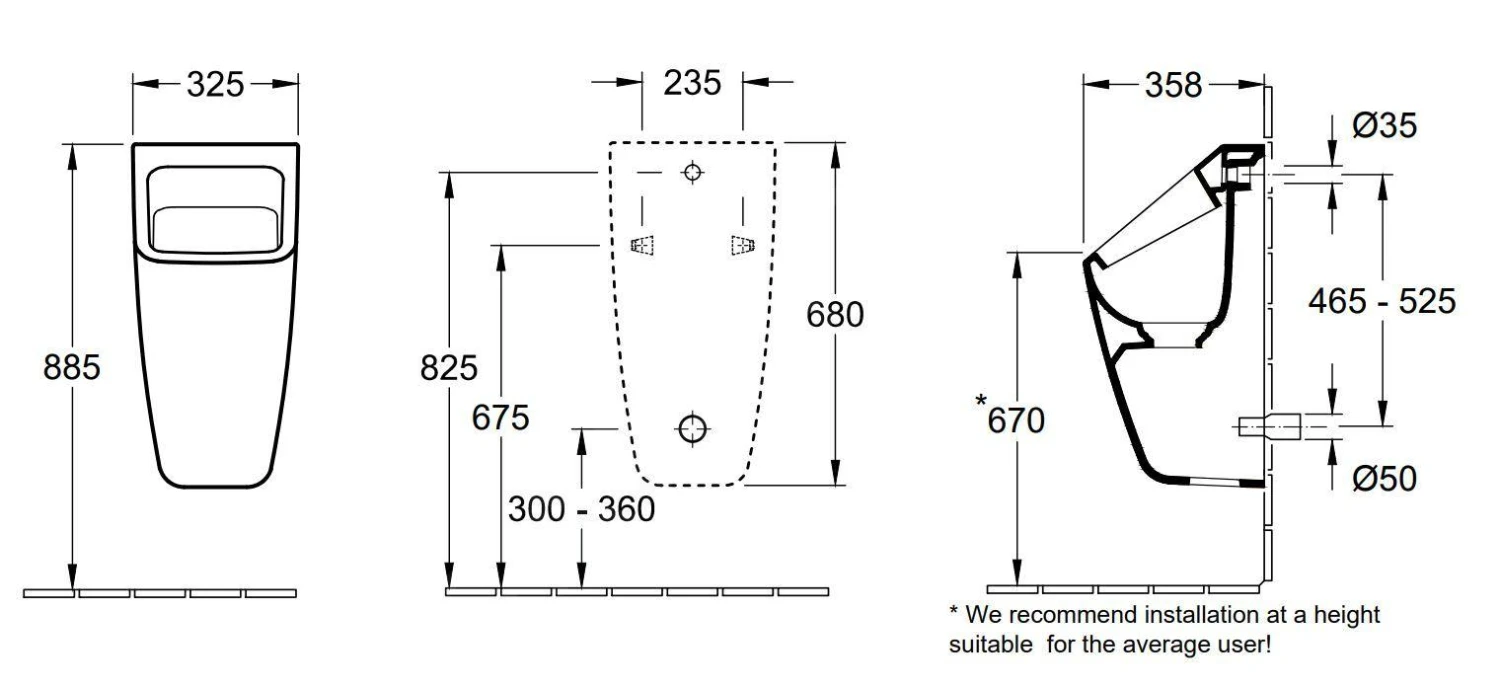 Villeroy & Boch Architectura - Afzuigurinoir, Met Achterinlaat, Met Richtobject, CeramicPlus, Alpine Wit 558705R1 - Afbeelding 2