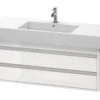Duravit Ketho - Wastafelonderkast 480x1200x455 Mm, 2 Laden, Glanzend Wit KT664202222