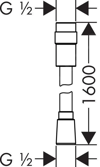 Hansgrohe Doucheslangen - Doucheslang Isiflex 1600 Mm Met Stroomregulatie, Chroom 28248000 - Afbeelding 2