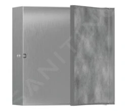 Hansgrohe XtraStoris Rock - Inbouwnis, Met Deur, 300x300x100 Mm, Geborsteld Rvs 56085800