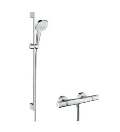 Hansgrohe Croma Select E - Vario Doucheset Met Thermostaat, 3jet, Douchestang 900 Mm, Wit/chroom 27082400