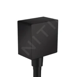 Hansgrohe Fixfit - Muuraansluitbocht Square Met Terugslagklep, Mat Zwart 26455670