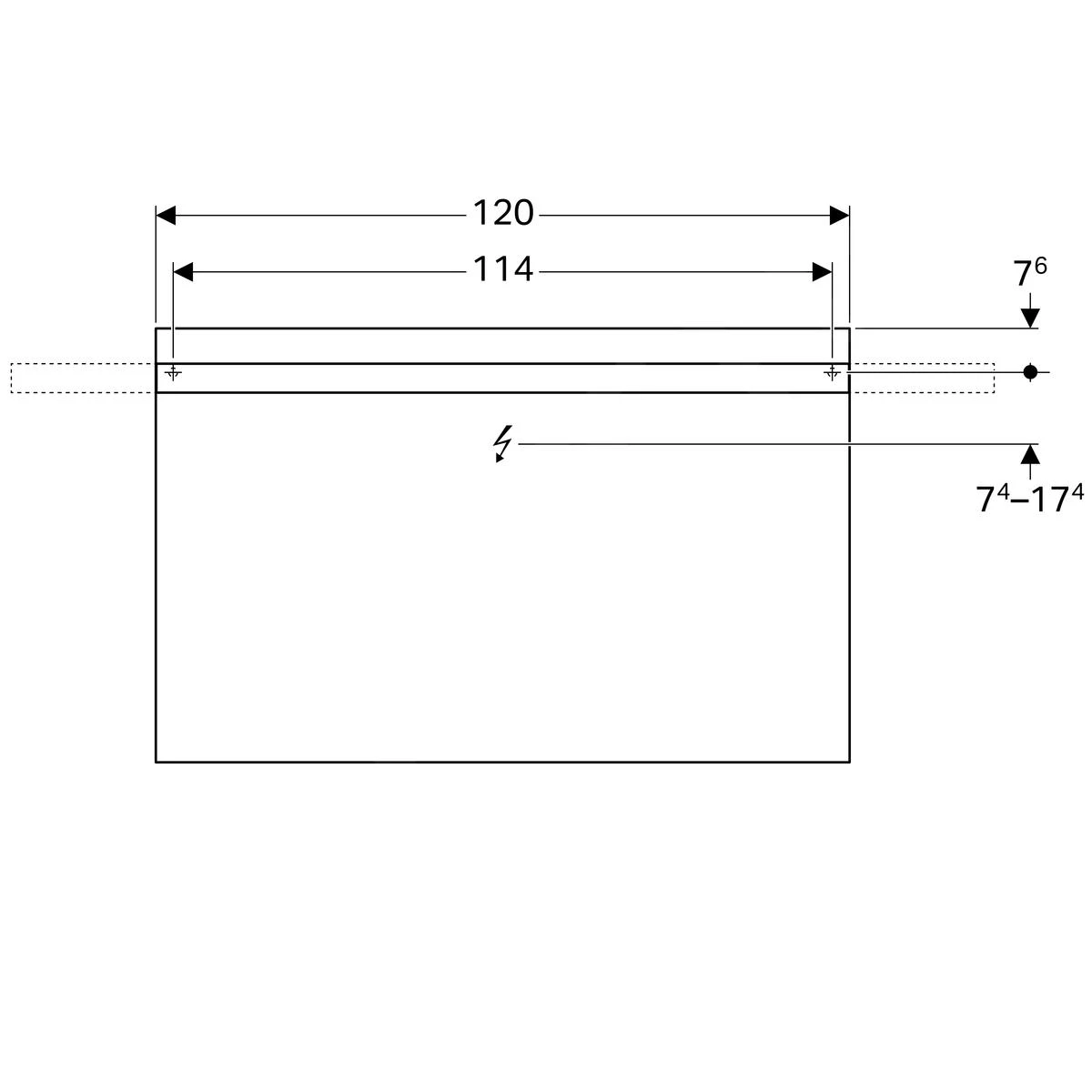 Geberit ICon - Spiegel Met LED-verlichting, 1200x750x40 Mm 840720000 - Afbeelding 2