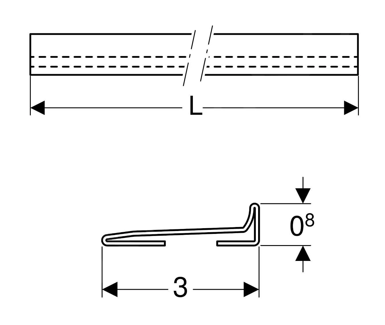 Geberit Toebehoren - Opvang Voor Douchewandgoot Afvoeraansluitingr, 1500 Mm, Geborsteld Roestvrij Staal 154.341.FW.1 - Afbeelding 2