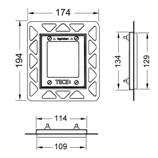 Tece TECEloop - Montageframe Voor Vlakke Inbouw Voor Urinoirbediening, Wit 9242646 - Afbeelding 2