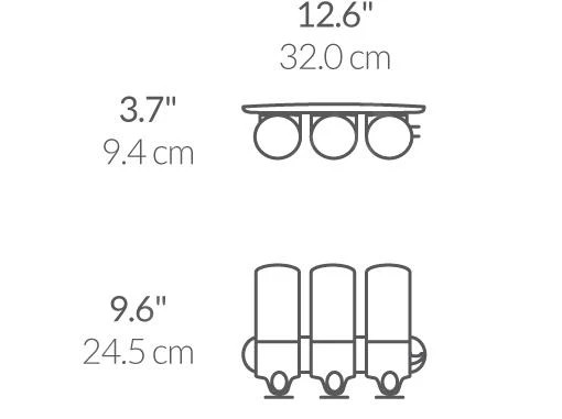 Simplehuman Badkamer Accessoires - Zeep-, Shampoo En Conditioner Dispenser Met Houder, 3x 444 Ml, Gebrosteld Rvs BT1029 - Afbeelding 2
