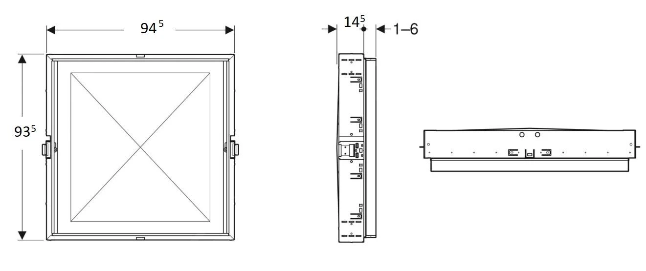 Geberit ONE - Ruwbouwbox 945x935x145 Mm, Voor Geberit ONE Inbouwspiegelkast Met Hoogte 900 Mm 111.943.00.1 - Afbeelding 2