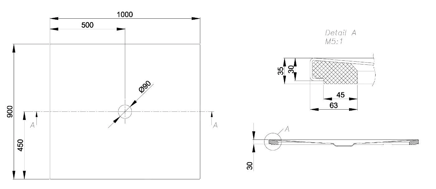 Bette Floor - Douchebak 1000x900 Mm, Met Ondersteuning, Wit 1661-000T1 - Afbeelding 2