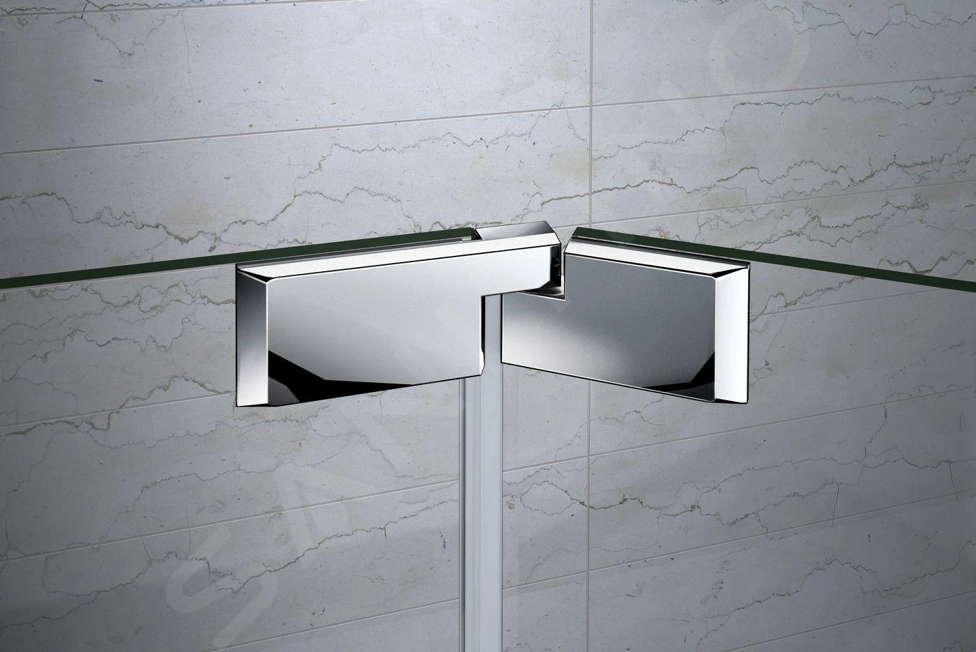 Lansanit LitLUX Brix - Pendel Douchedeur 1400 Mm, Links, Glanzend Aluminium/helder Glas H2Y-14L - Afbeelding 7
