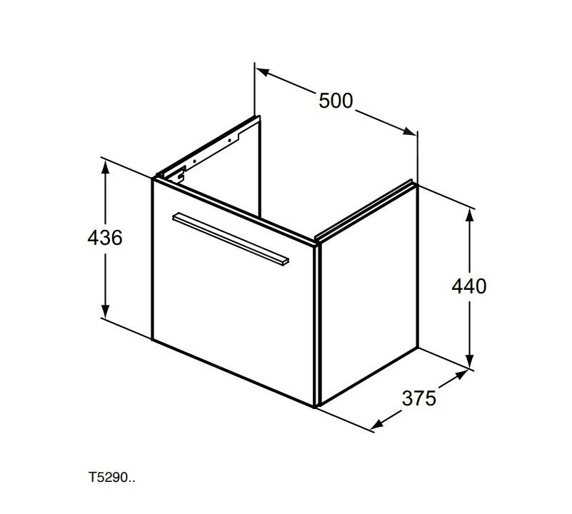 Ideal Standard I.Life S - Wastafelonderkast, 500x375x440 Mm, Mat Zand T5290NF - Afbeelding 2