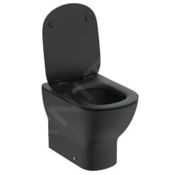 Ideal Standard Tesi - Staand Toilet Met Soft-Close Wc Bril, Horizontale Afvoer, AquaBlade, Zwart T3536V3