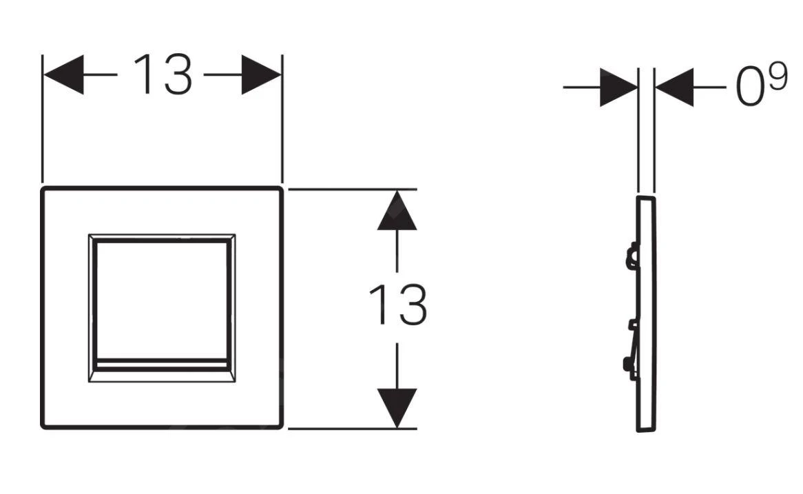 Geberit Spoelsystemen - Urinoirstuursysteem Met Pneumatische Spoelactivering, Bedieningsplaat Type 30, Wit/glanzend Chroom 116.017.KJ.1 - Afbeelding 2